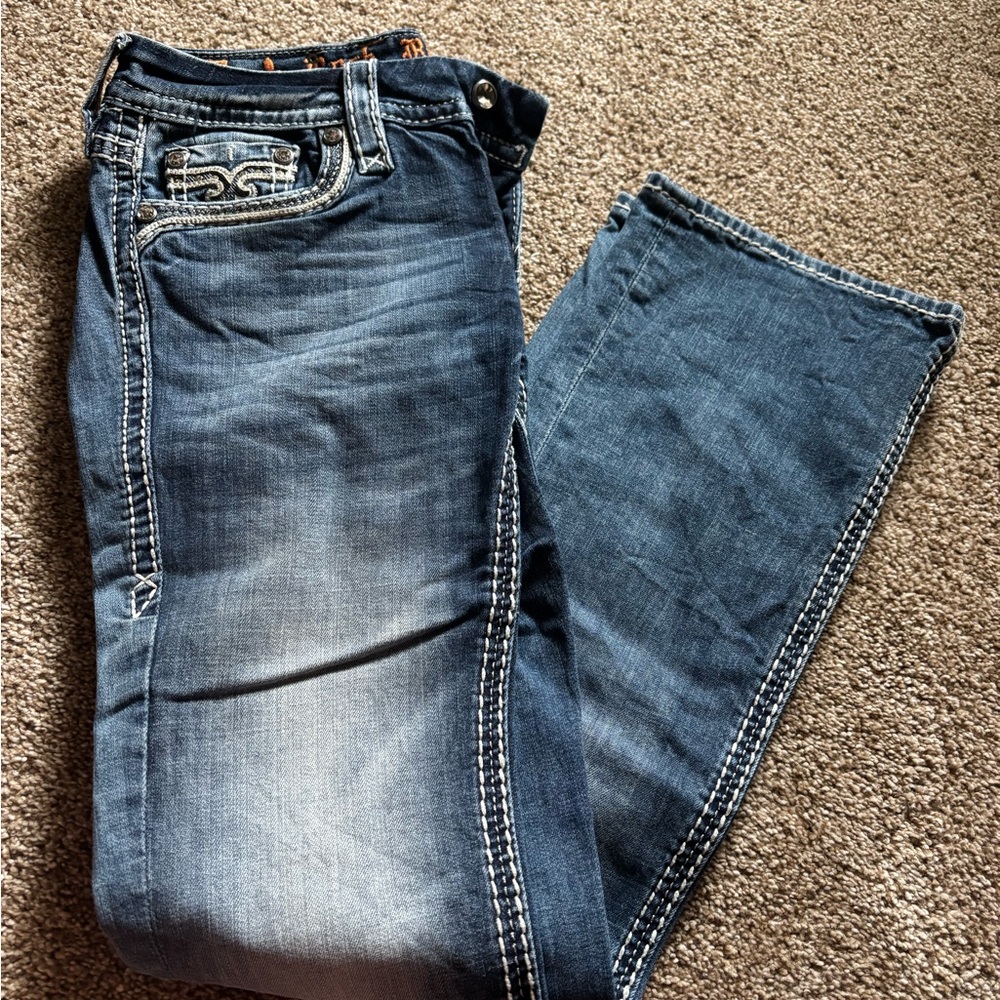 Rock Revival Dark Blue Straight Leg Jeans